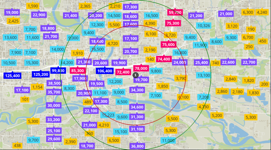 Des Moines, Iowa - Daily Average Traffic Count